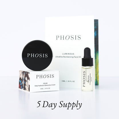 Phosis jar and Phosis bottle with phosis box and phosis card